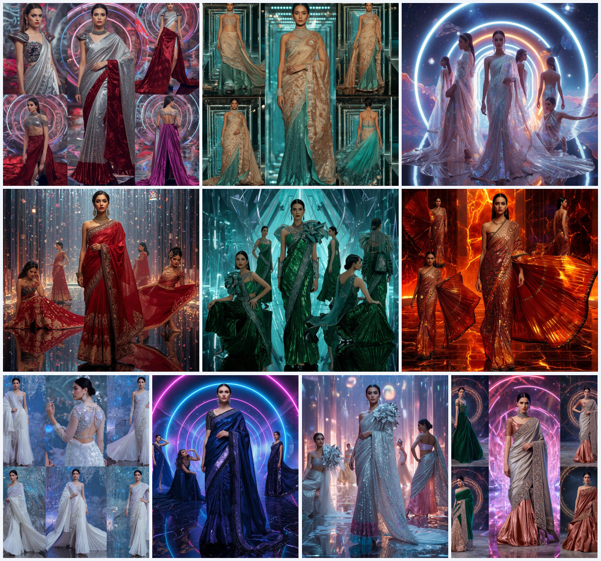 10+ Embroidered Tulle Fancy Saree AI Prompts for Soft Glamour using Gemini, Grok, and ChatGPT