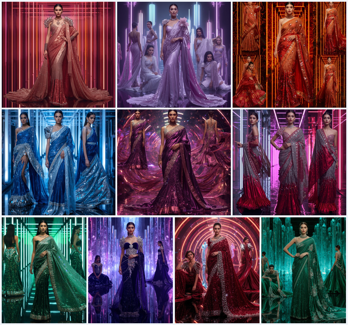 10+ Scalloped Border Fancy Saree AI Prompts for Elegant DPs via Gemini, Grok, and ChatGPT