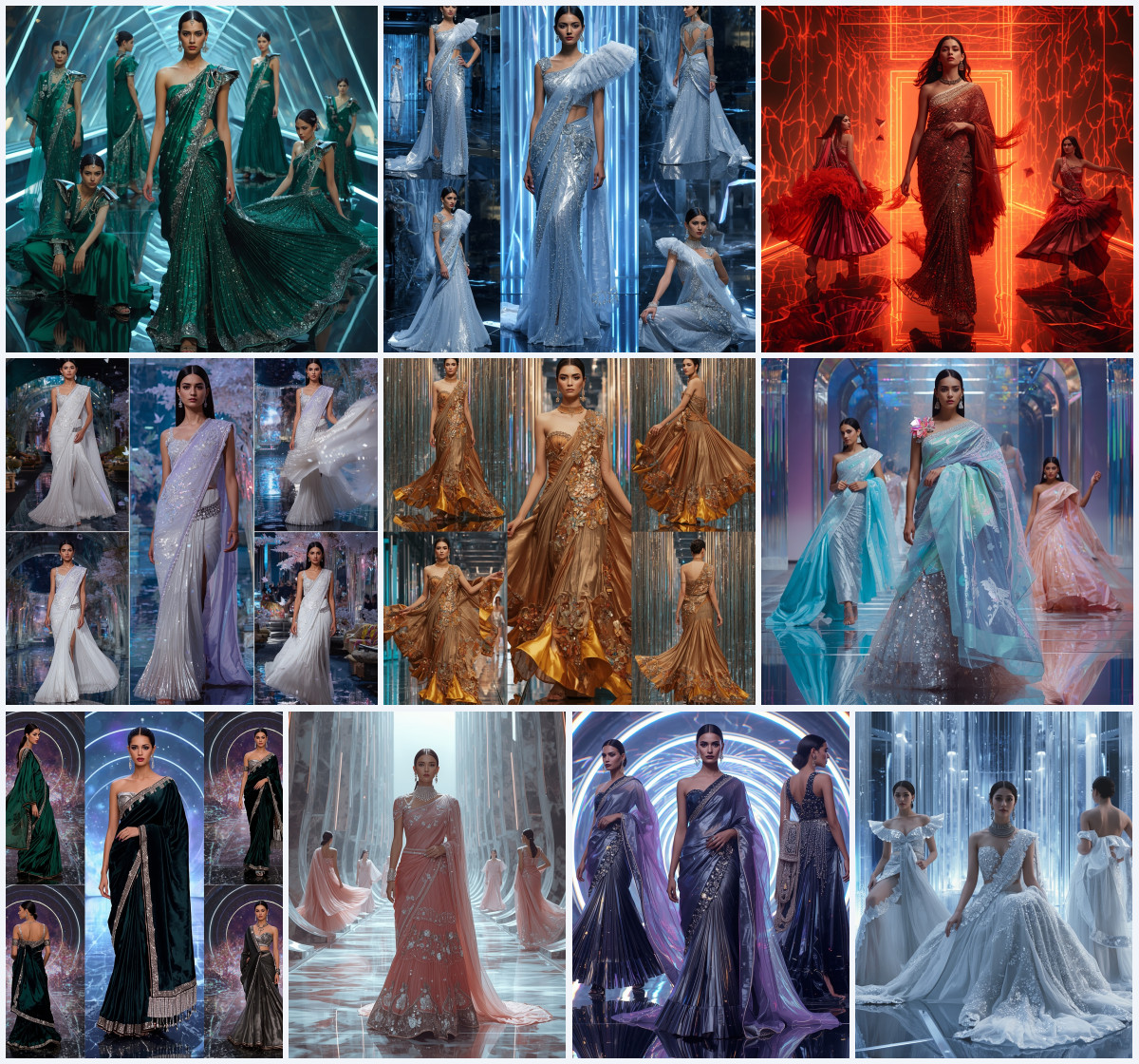 10+ Sharara Fusion Fancy Saree AI Prompts for Contemporary Looks using Gemini, Grok, and ChatGPT