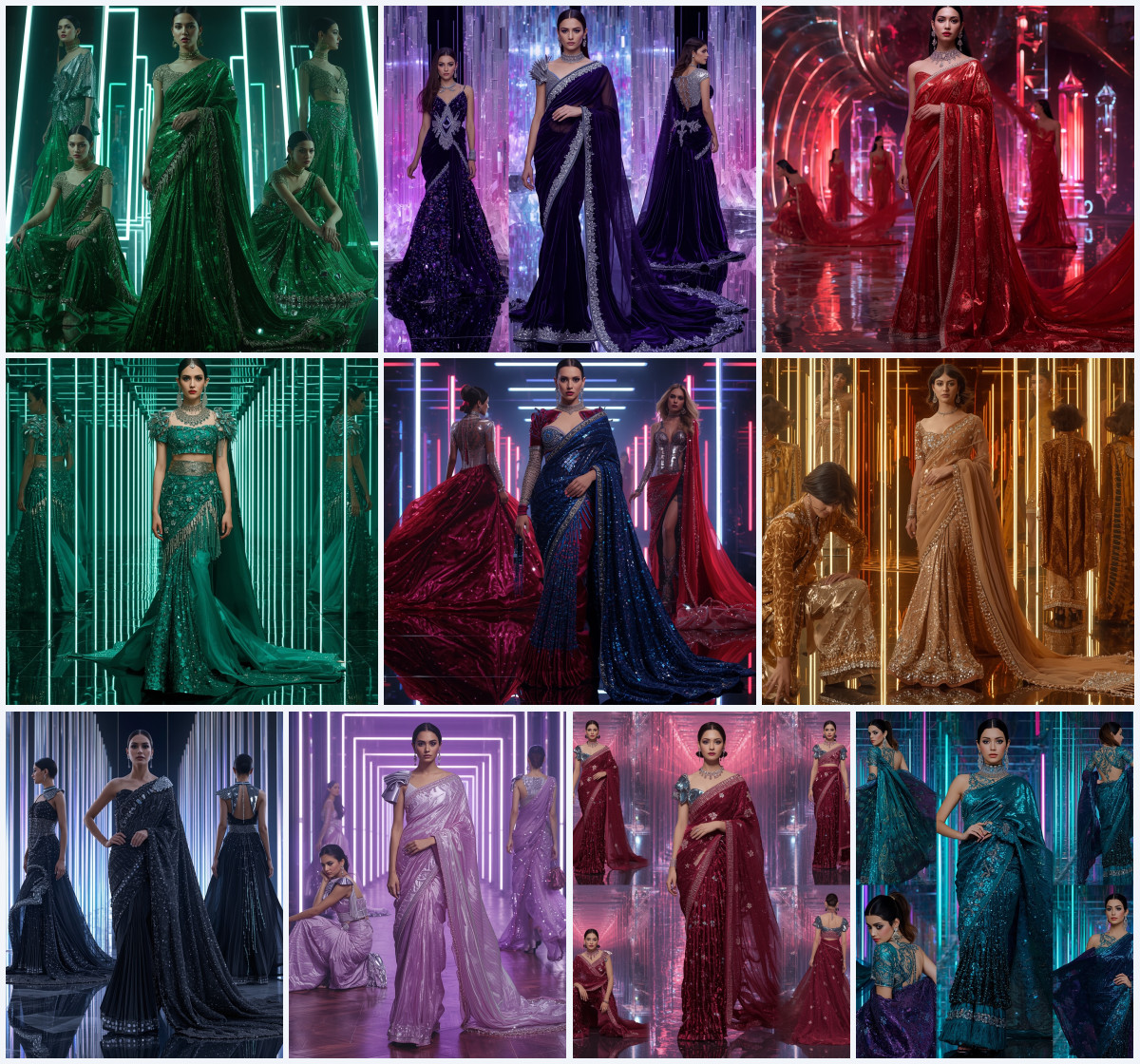 10+ Skirt-Style Modern Saree AI Prompts for Chic Party Fashion via Gemini, Grok, and ChatGPT