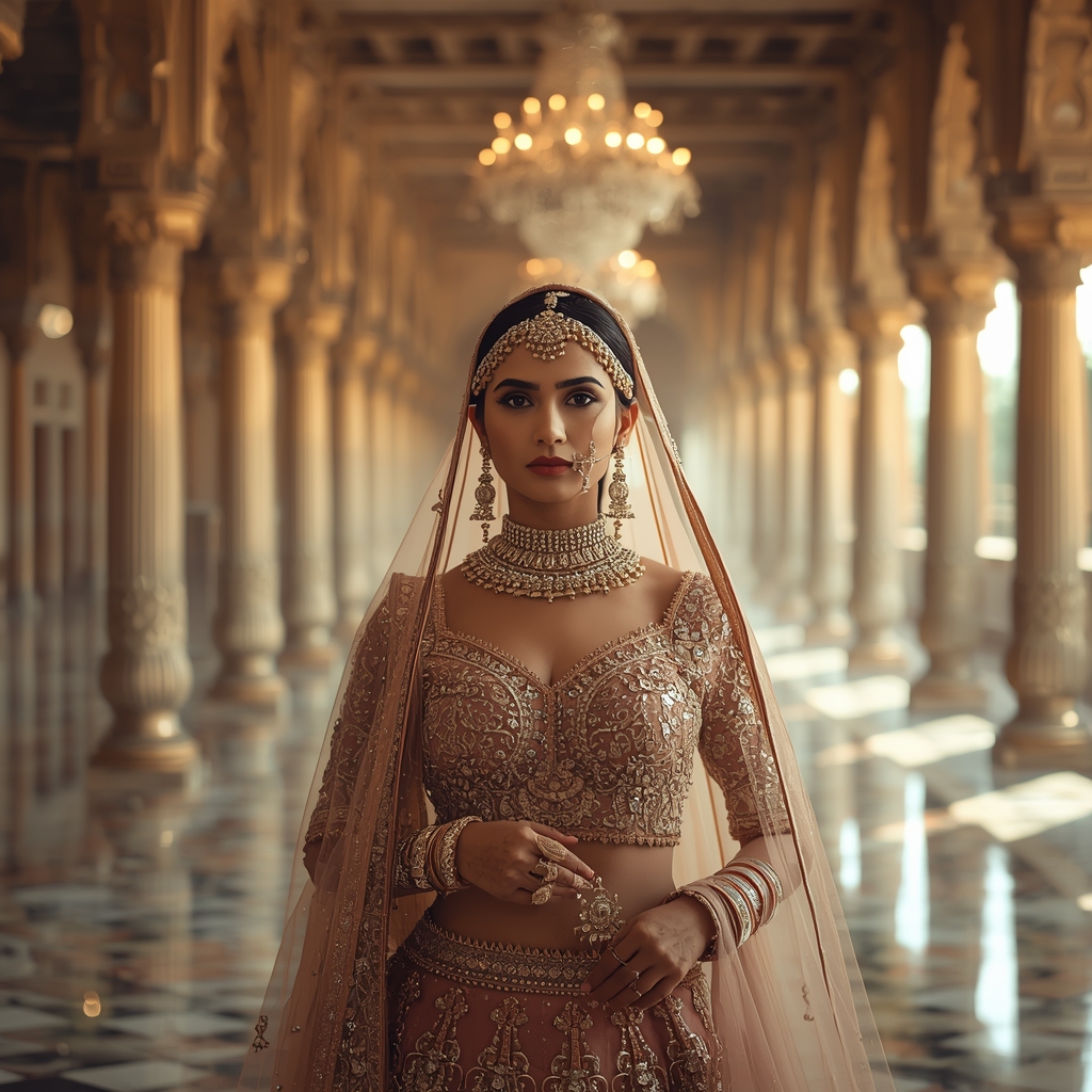 AI Image Prompt – Royal Indian Bride Palace Portrait | Aesthetic Ai Prompt
