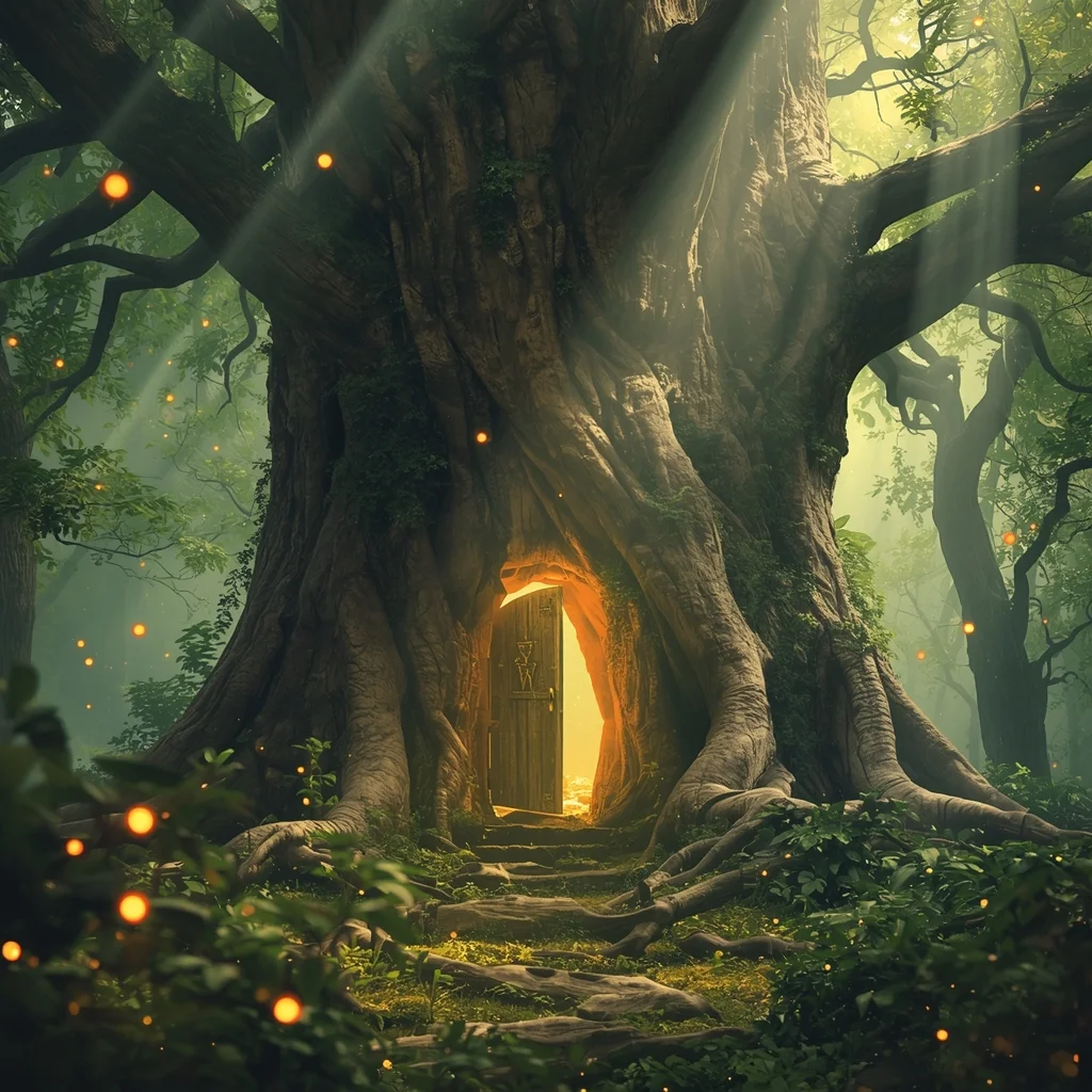 Ancient Tree with Doorway to Another Dimension | Gemini Image Prompt
