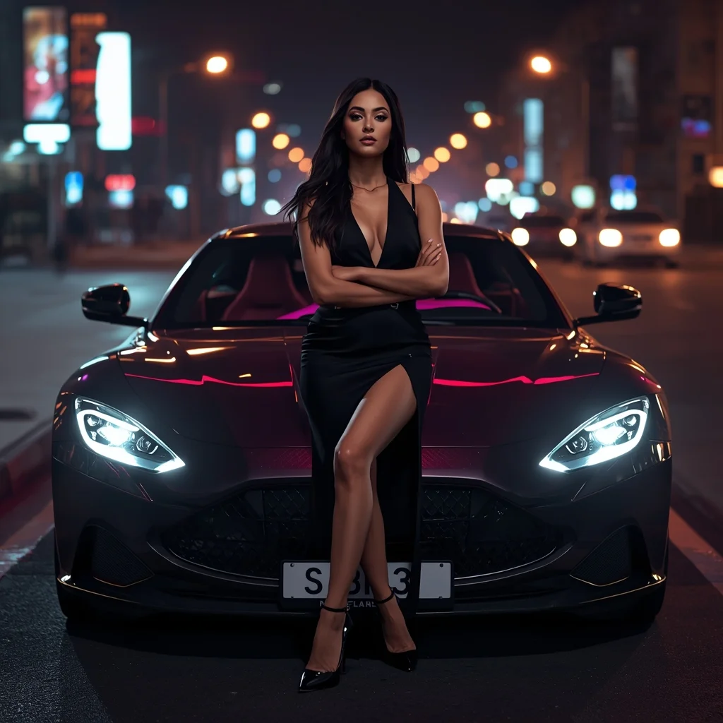 Best AI Image Prompt – Luxury Car Photoshoot Model Pose | Best Cinematic Prompt - Woman Pose AI Image Prompt