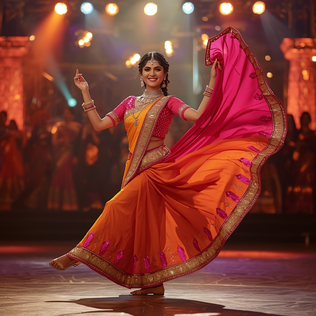 Dance “Garba Step + Dupatta Spiral” Pose (High Energy Viral) | Prompt For Gemini
