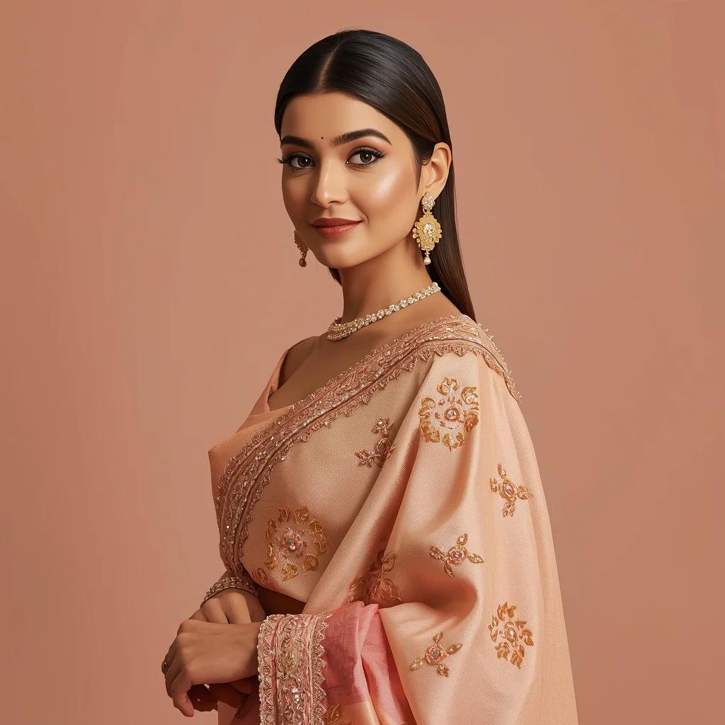 Elegant Party Wear Saree Design – Soft Glam Reel Look | Ultra Hd Image Prompt