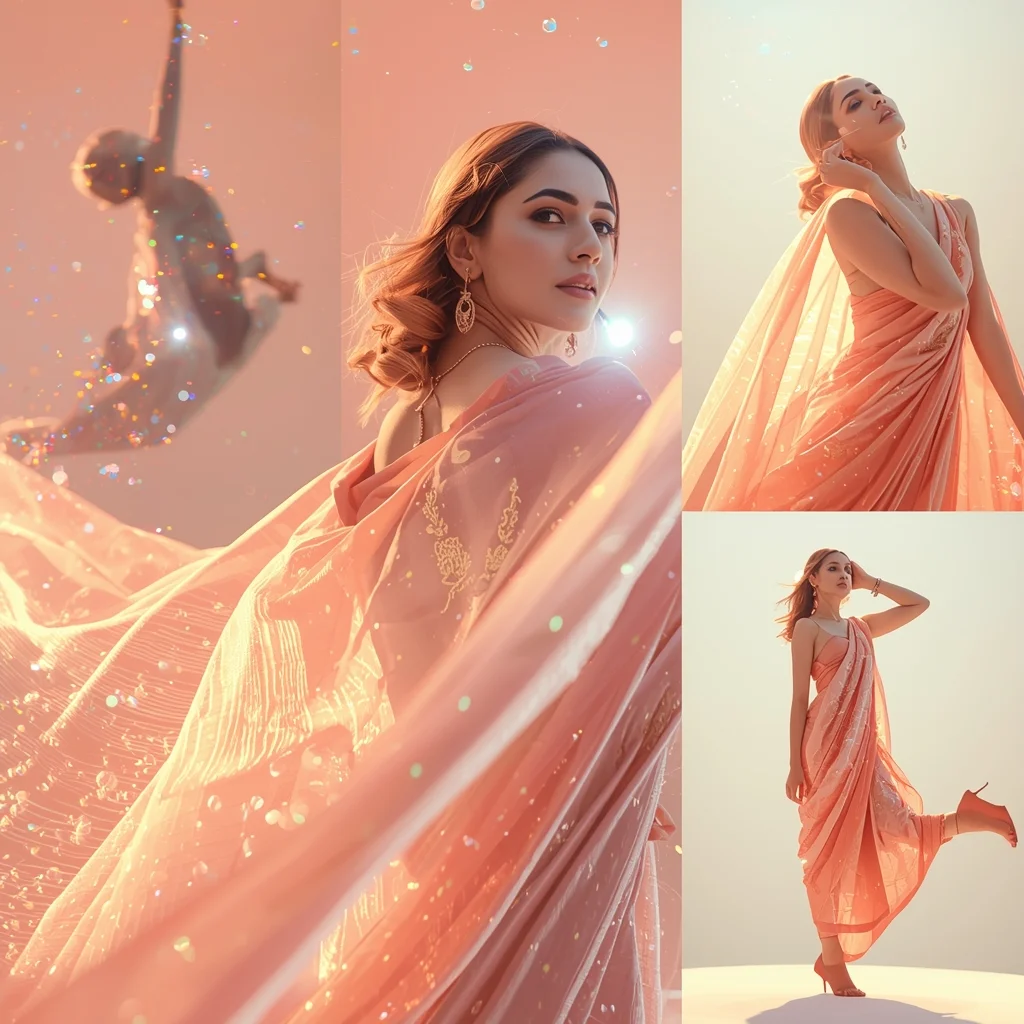 Festival Fancy Saree Quantum-Dot Radiant Satin | New Ai Prompt Girl Instagram