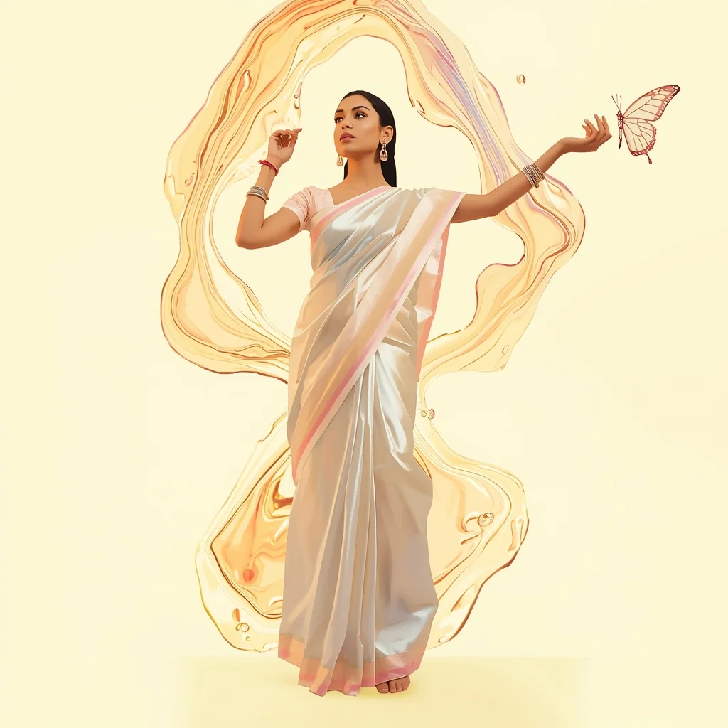 Festive Fancy Saree Thermo-Chromic Metallic Crepe | New Prompt