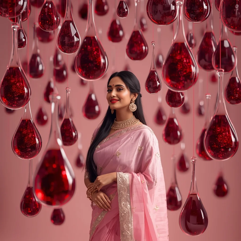 Festive Pastel Saree Suspended Liquid Ruby Galaxy Collage Luxury Cinematic | Ai New Prompt Free