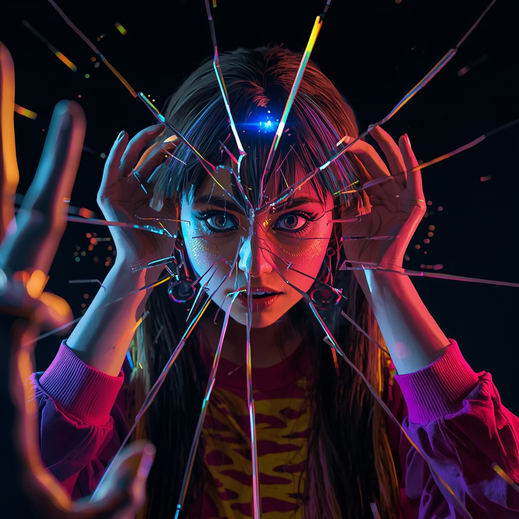 Fun Horror Selfie in Broken Mirror | Trending Ai Image Prompt 2026