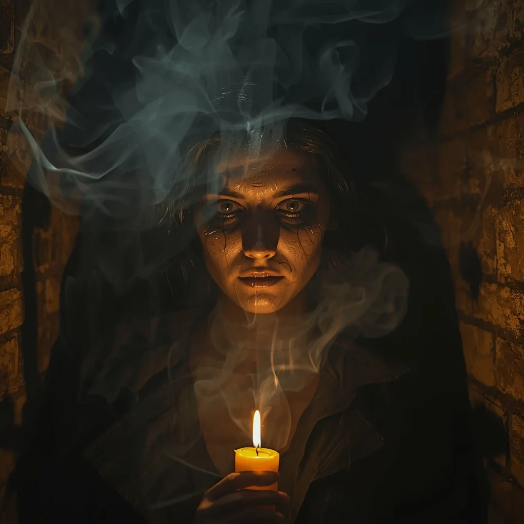 Horror Portrait – Candle Smoke Whisper | Gemini Photo Prompt