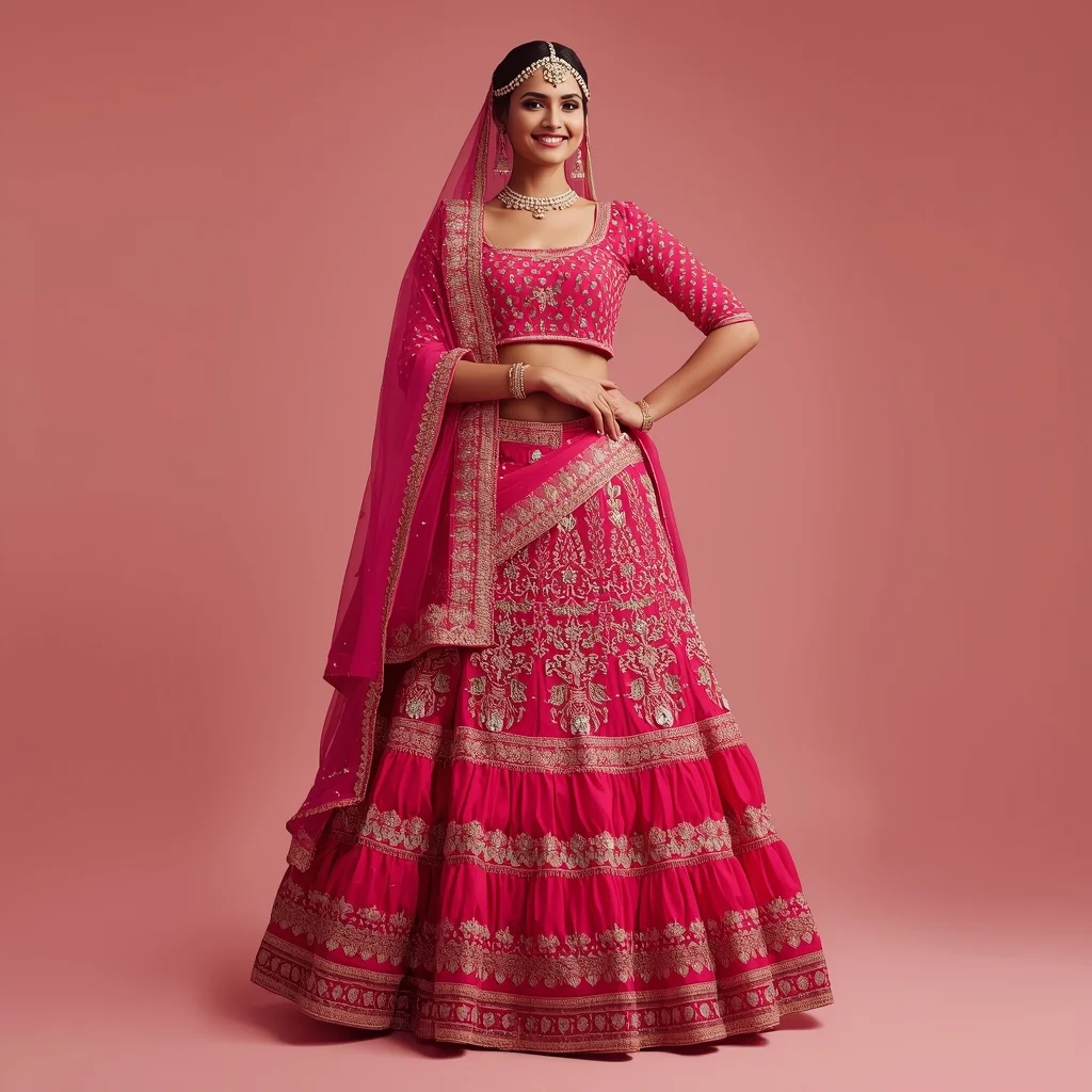 Hot Pink Bridal Lehenga – Festive Bride Theme | Top Ai Prompt For Creators - Woman Pose AI Image Prompt