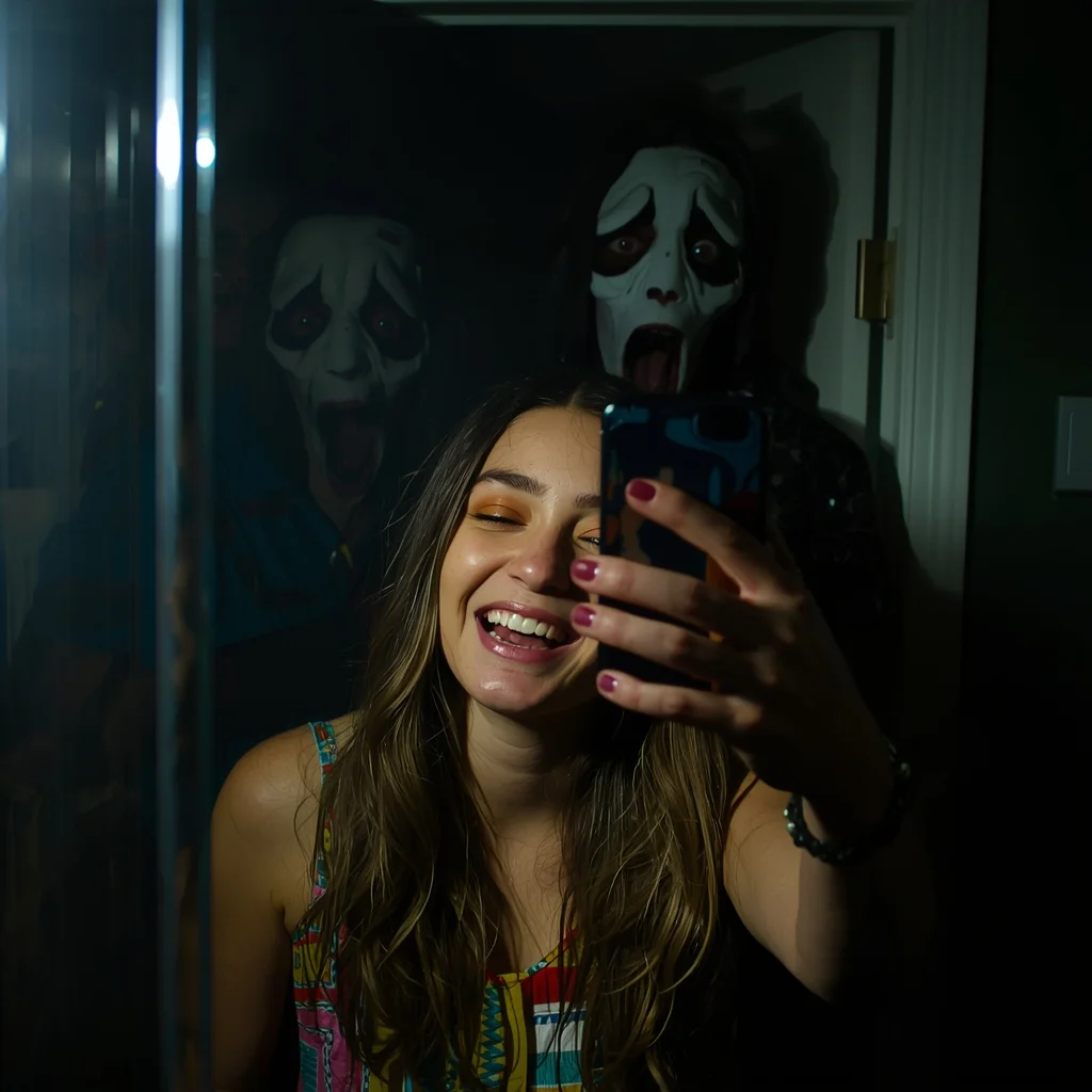 Laughing Selfie, Silent Screams | Wedding Ai Prompt