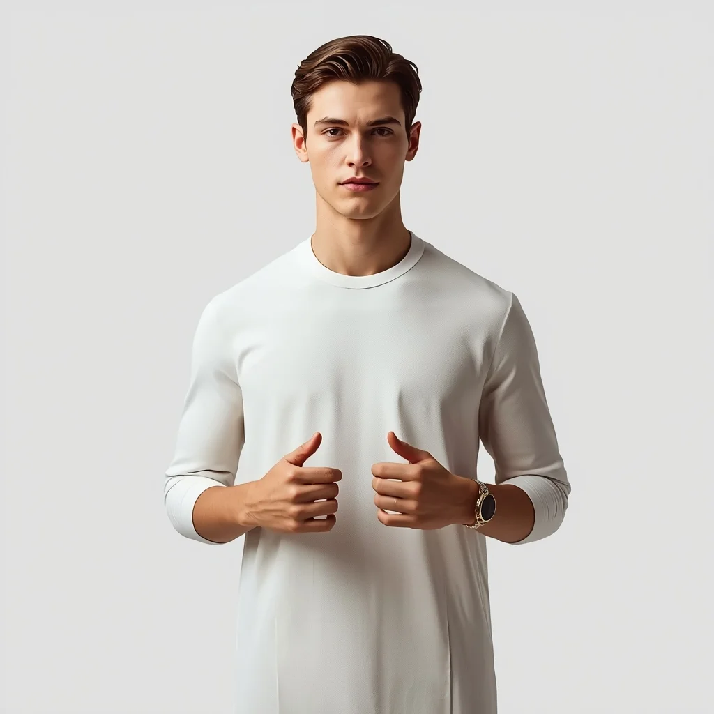 Minimal Fashion Men Front Facing Pose | Copy Paste Ai Prompt - Man Pose AI Image Prompt