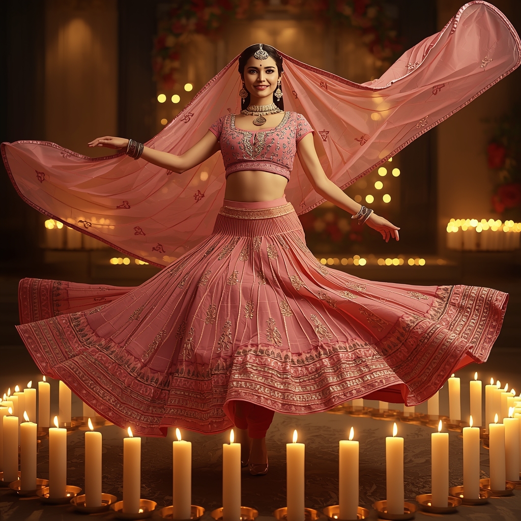 Modern Indian Festive Spin – Candle Circle Motion | Flux Ai Prompt