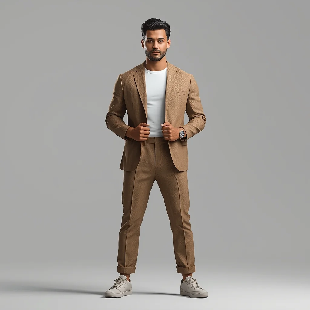 Modern Men Casual Power Stand Pose | Ultra Hd Image Prompt - Man Pose AI Image Prompt