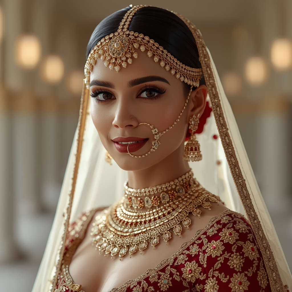 Modern Royal Indian Bride Cinematic Portrait | Trending Gemini Prompt 2026