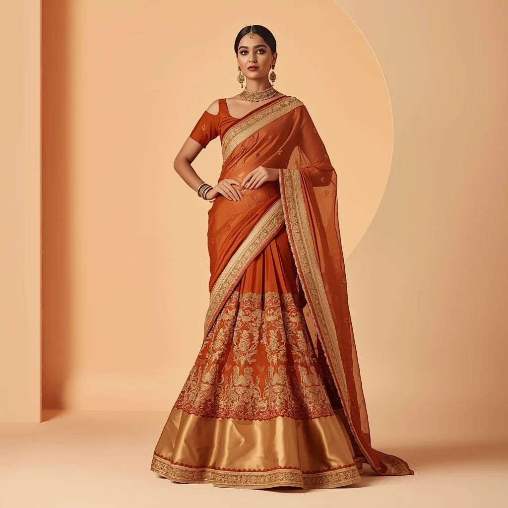 Modern Saree + Lehenga Designer Fashion – Luxury Reel Look | Gemini Ai Photo Prompt Copy Paste