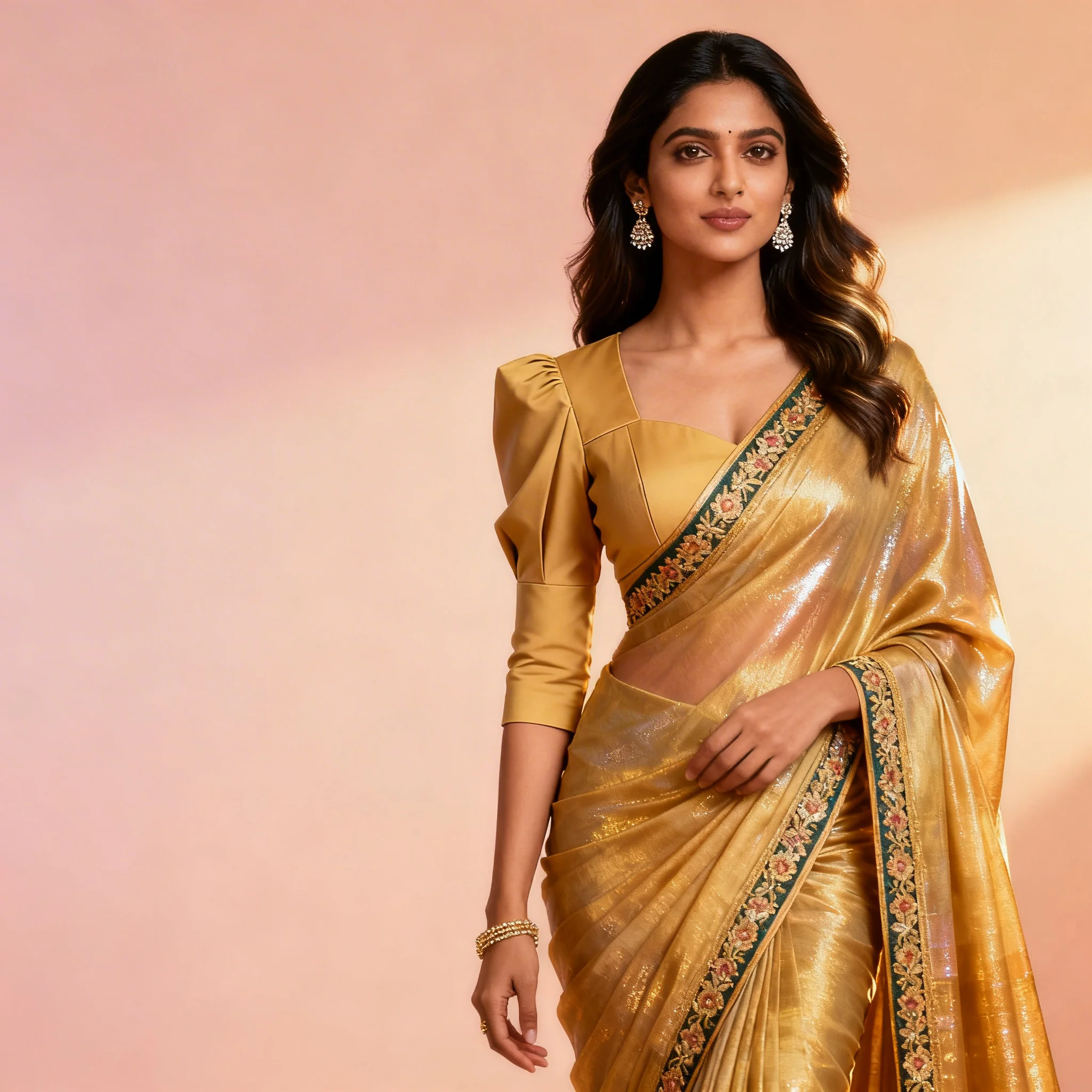 Modern Saree – Luxury Minimal Influencer Reel Look | Gemini Prompt - Woman Pose AI Image Prompt