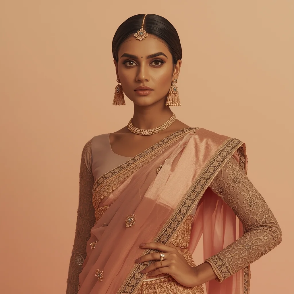Traditional Modern Dress + Modern Saree Look – Influencer Editorial | Secret Ai Prompt - Woman Pose AI Image Prompt