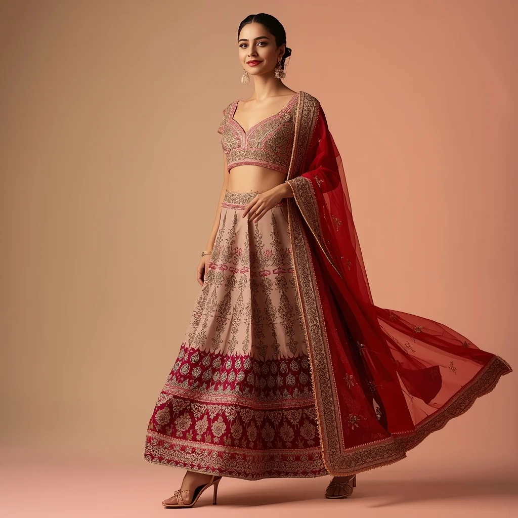 Traditional-Modern Fusion Dress – Elegant Reel Walk Flow | Viral Gemini Ai Prompt - Woman Pose AI Image Prompt