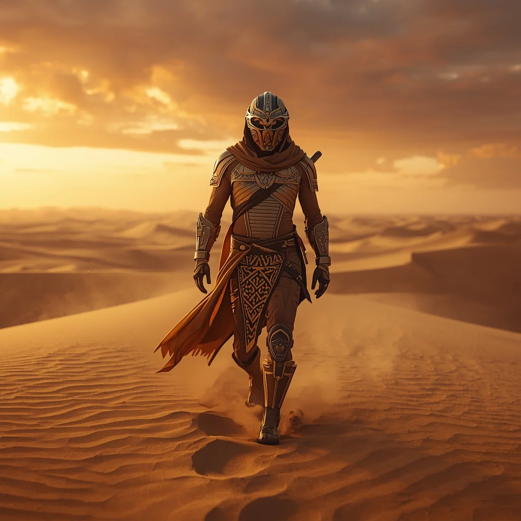 Viral Cinematic Desert Nomad Warrior Scene | Gemini Image Generation Prompt - AI Art AI Image Prompt