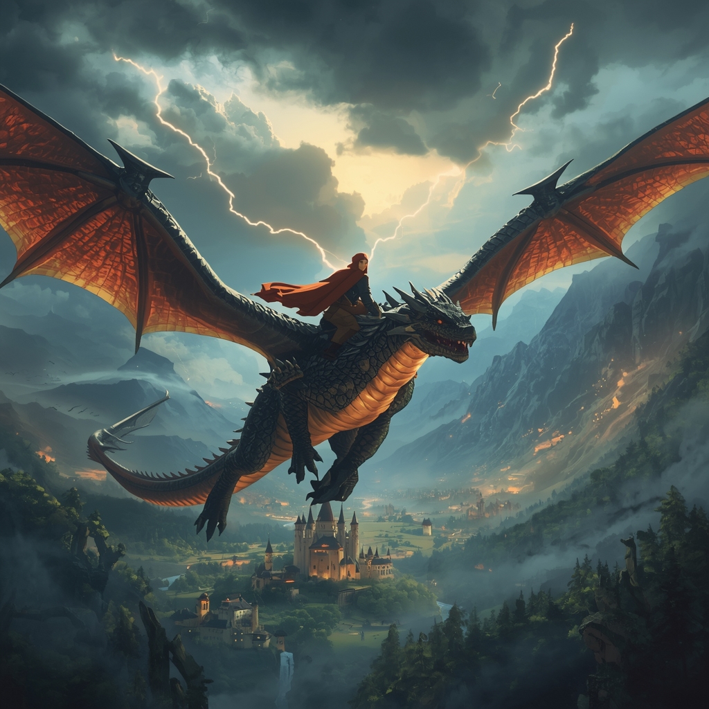 Viral Mystic Dragon Rider Epic Fantasy Landscape | Ai Prompt For Perfect Photo